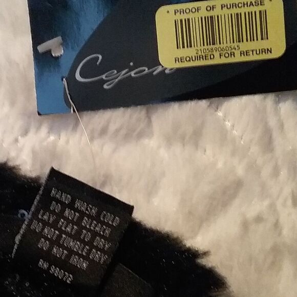 Cejon Scarf Winter Twisted Faux Fur Sequins Muffler Black Bling New OOS - Picture 4 of 6